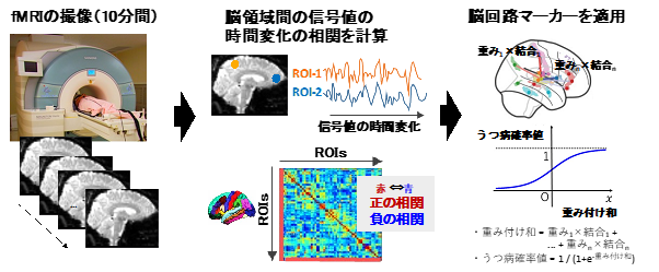 うつ病の回路マーカーによるうつ病確率の計算